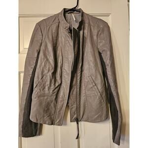 Free People Grey Suede Moto Jacket Size 8
